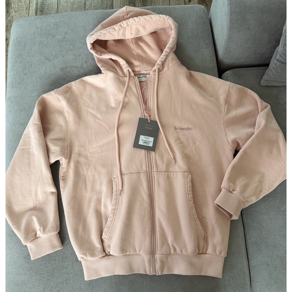 NWT HOUSE OF CB Storm Blush Blush Zip Through Hoodie Size S